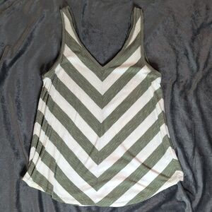 Maurices Chevron Green and White Tank Top
